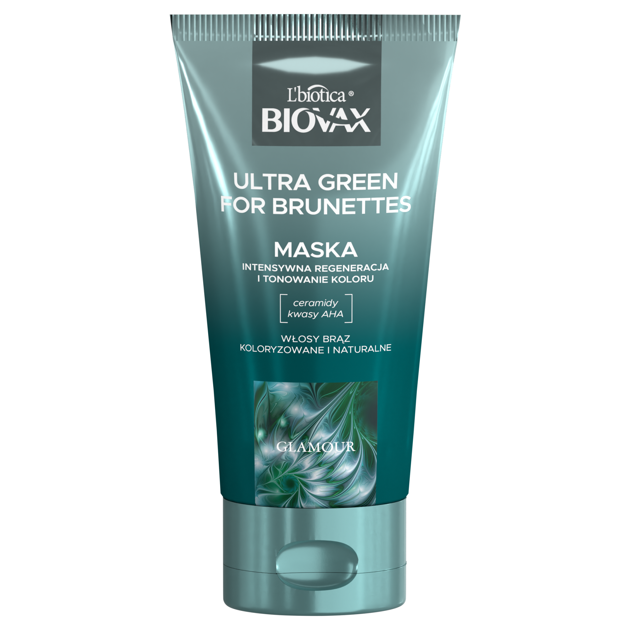 L'biotica Biovax Glamour Ultra Green for Brunettes Maska do włosów, 150 ml zdjęcie