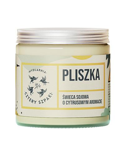 Mydlarnia Cztery Szpaki Pliszka Świeca sojowa o cytrusowym aromacie, 1 sztuka zdjęcie
