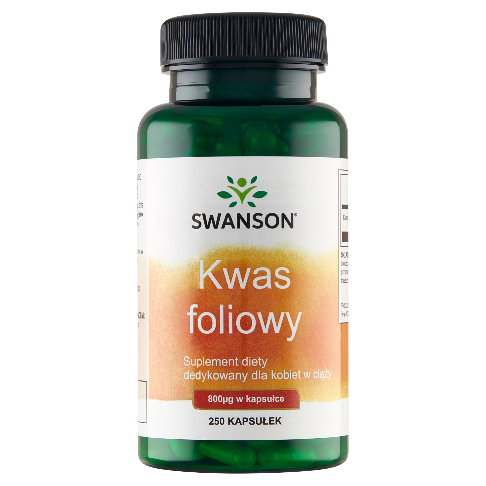 SWANSON Kwas foliowy - 250 kaps. zdjęcie