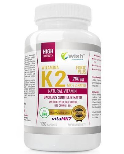 Wish Witamina K2 Forte Plus 200 ug - 120 kaps. - cena, opinie, stosowanie zdjęcie