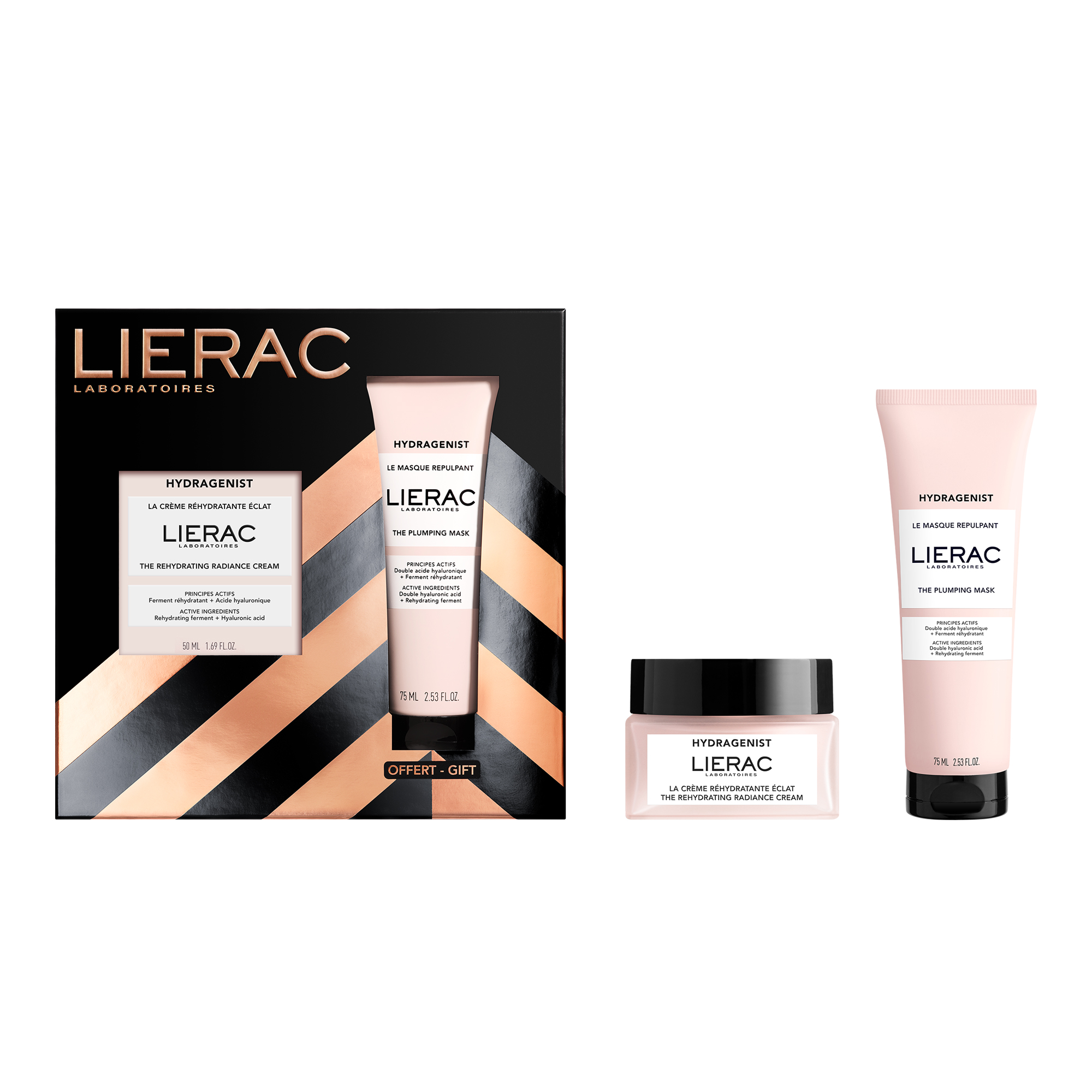 Zestaw Lierac Hydragenist, krem, 50 ml + maska nawilżająco-wypełniająca, 75 ml