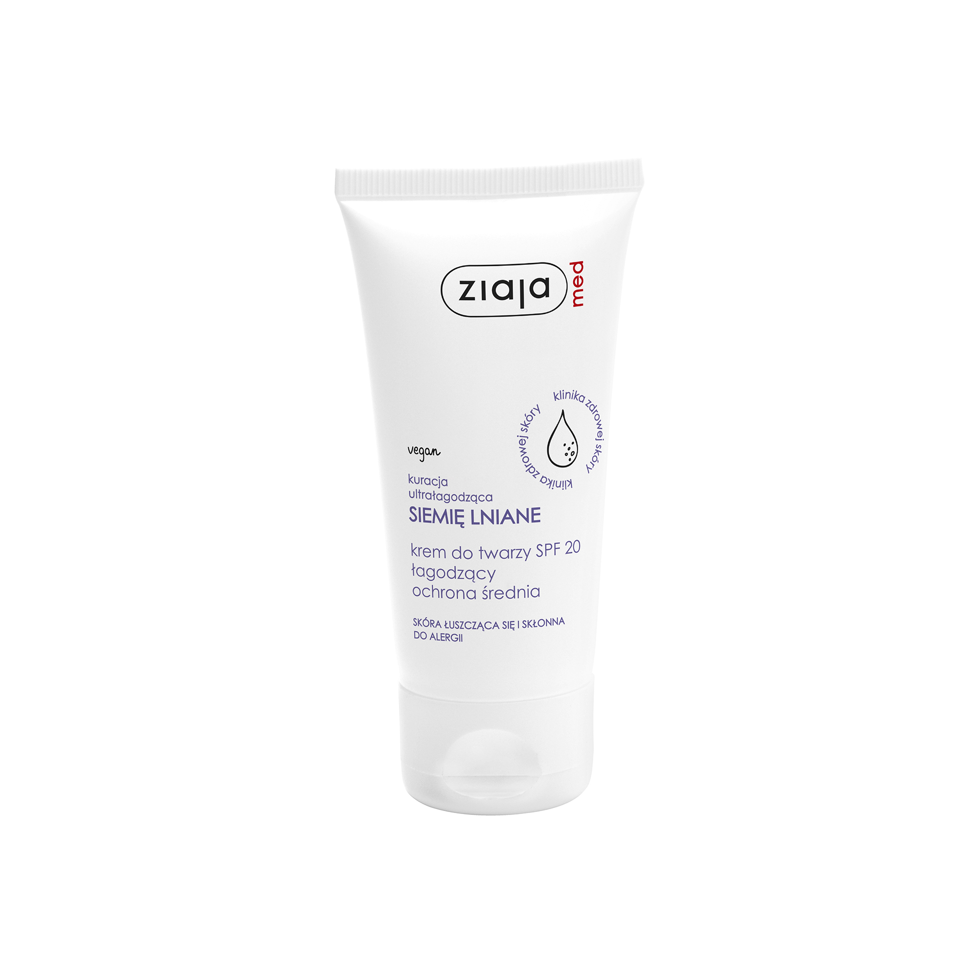 Ziaja Med kuracja siemieniem lnianym krem do twarzy łagodzący SPF 20, 50 ml zdjęcie