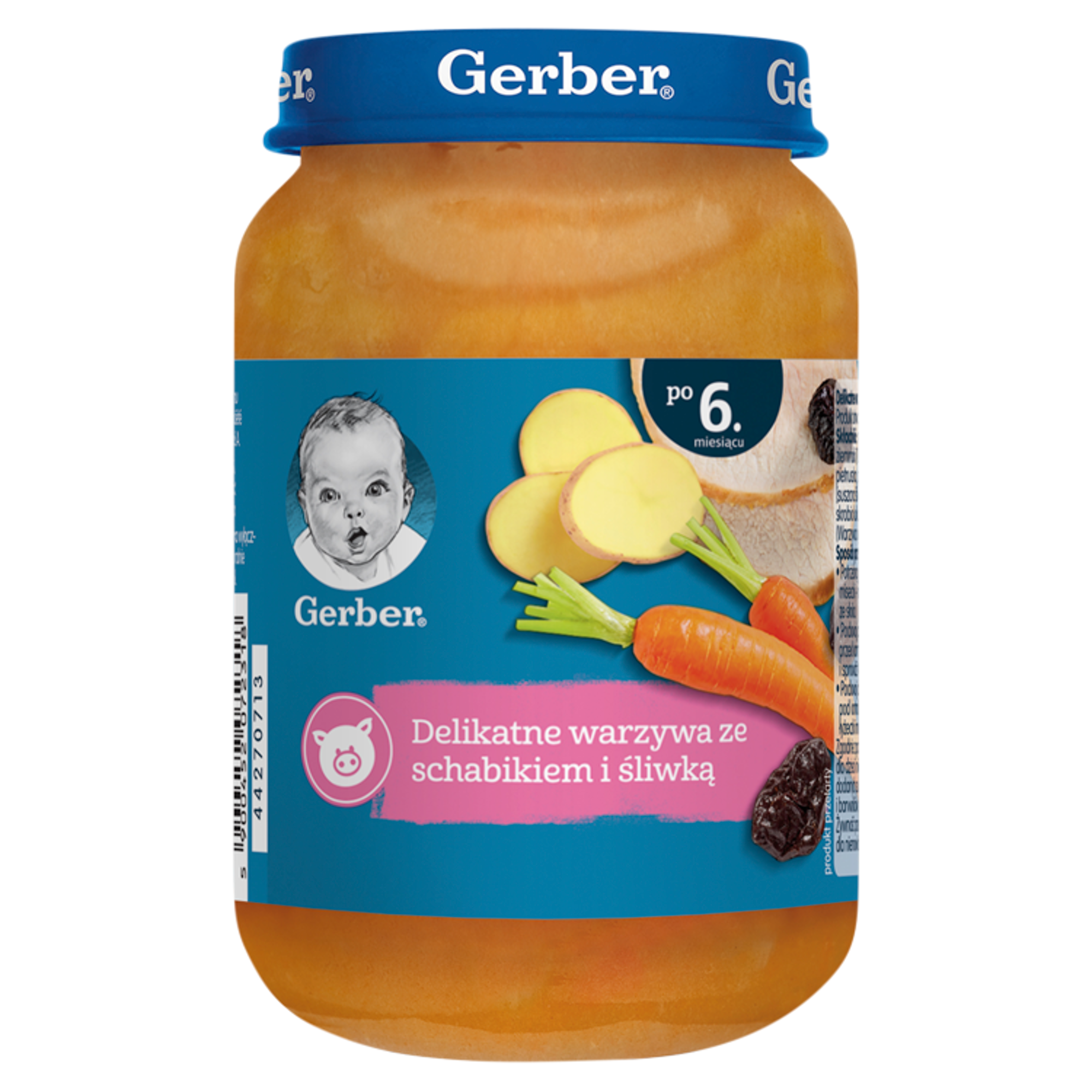 GERBER Obiadek schabik ze śliwką w warzywach po 6. miesiącu - 190 g - cena, opinie, stosowanie zdjęcie