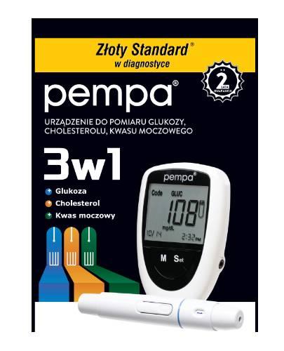 Pempa 3w1 urządzenie do pomiaru glukozy, cholesterolu, kwasu moczowego, 1 sztuka zdjęcie