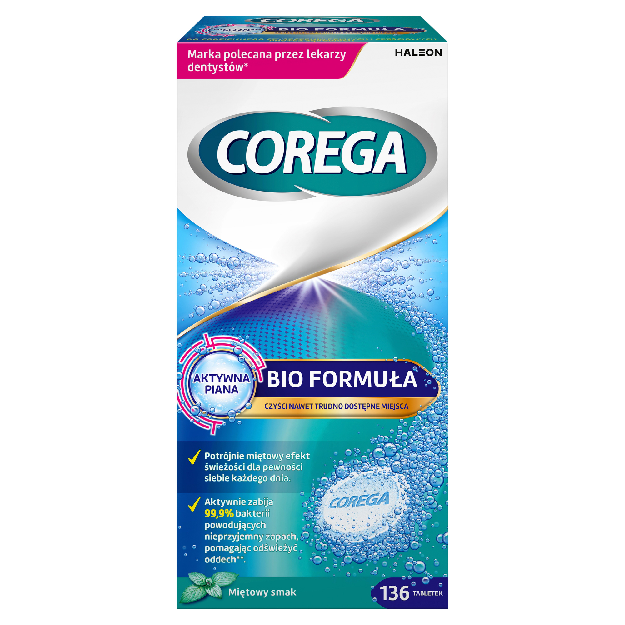 Corega Tabs Bio Formula tabletki do czyszczenia protez zębowych 136 sztuk zdjęcie