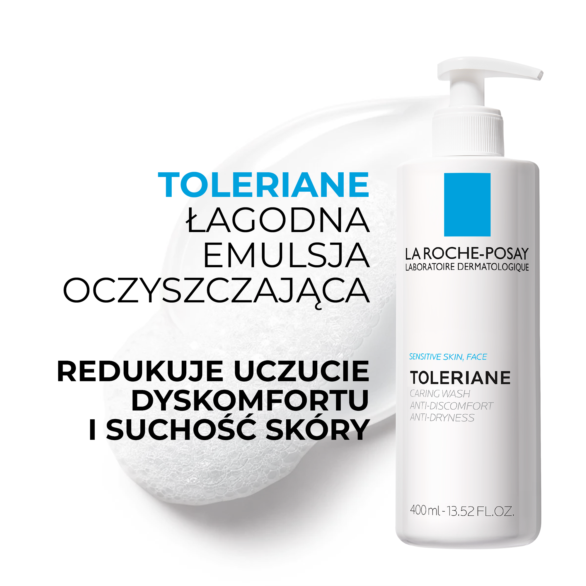 La Roche Posay Toleriane, Łagodna Emulsja Oczyszczająca, 400 ml