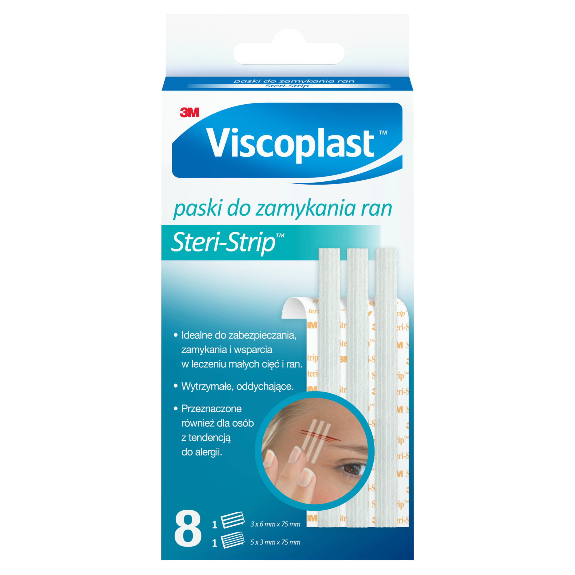 Viscoplast SteriStrip paski do zamykania ran 8 sztuk zdjęcie