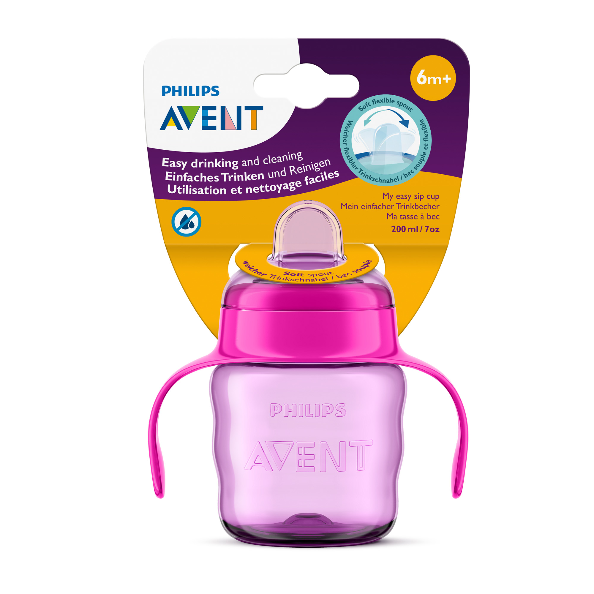 Avent Philips kubek 200 ml z miękkim ustnikiem Spill free dla dzieci 6m+ [SCF551/03] zdjęcie