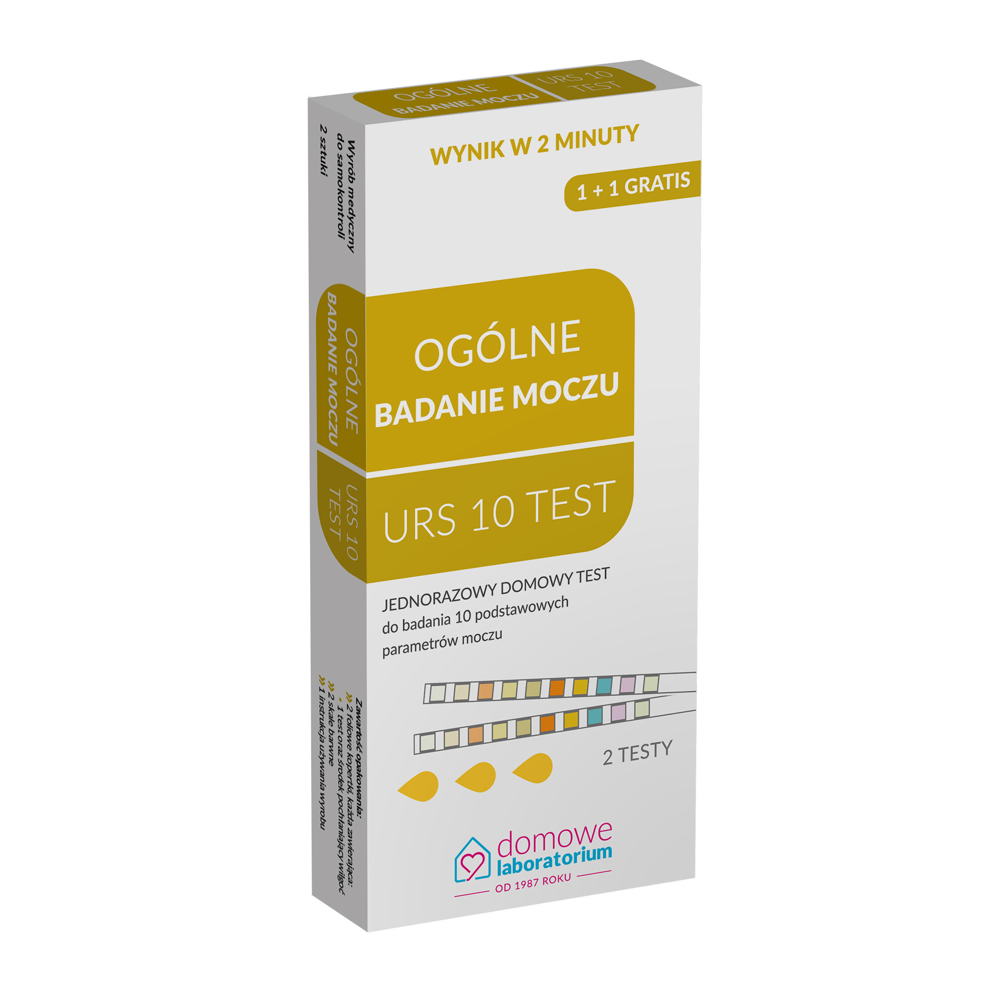 Domowe Laboratorium URS 10 TEST ogólne badanie moczu 2 sztuki zdjęcie