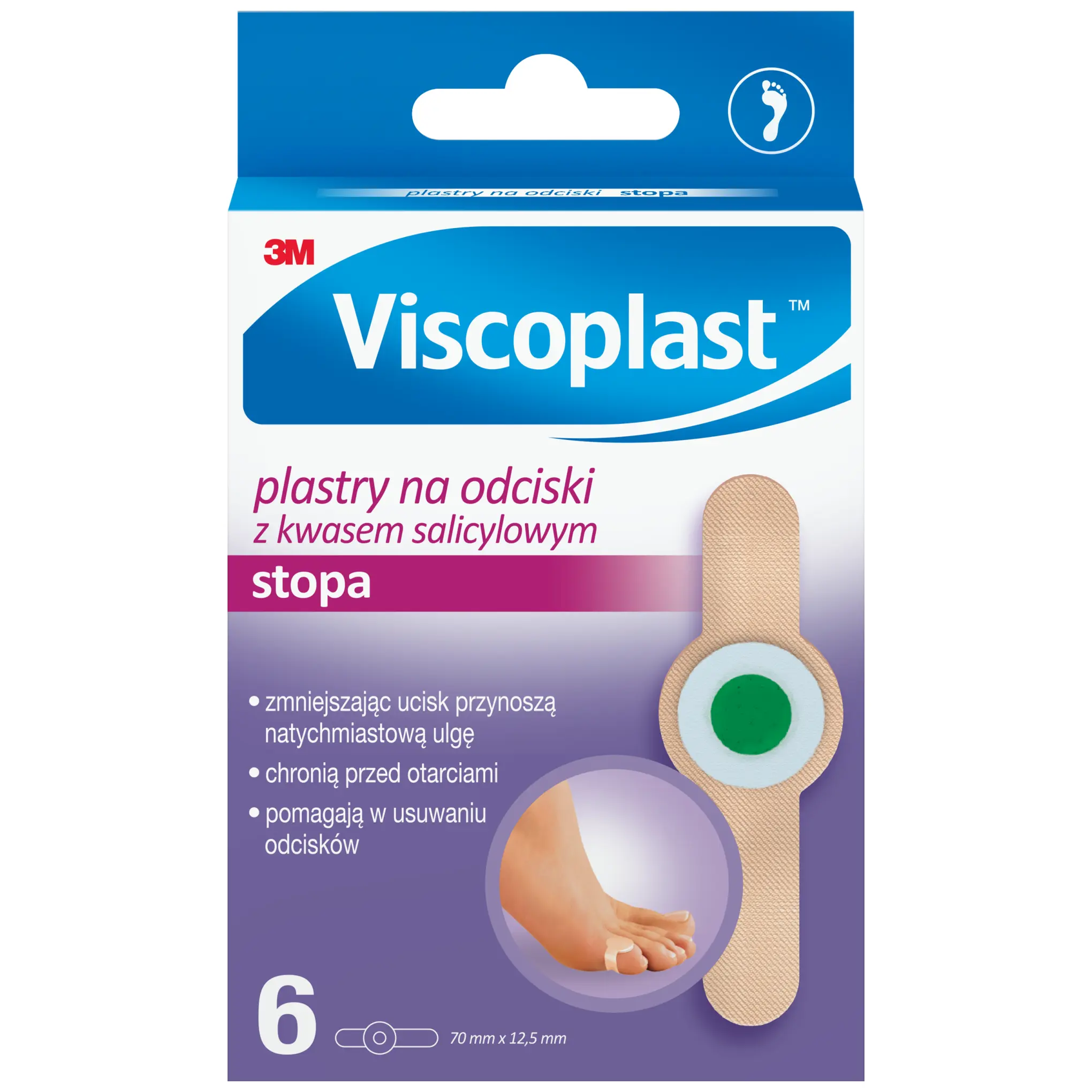 Viscoplast, plastry na odciski z kwasem salicylowym, 6 sztuk zdjęcie