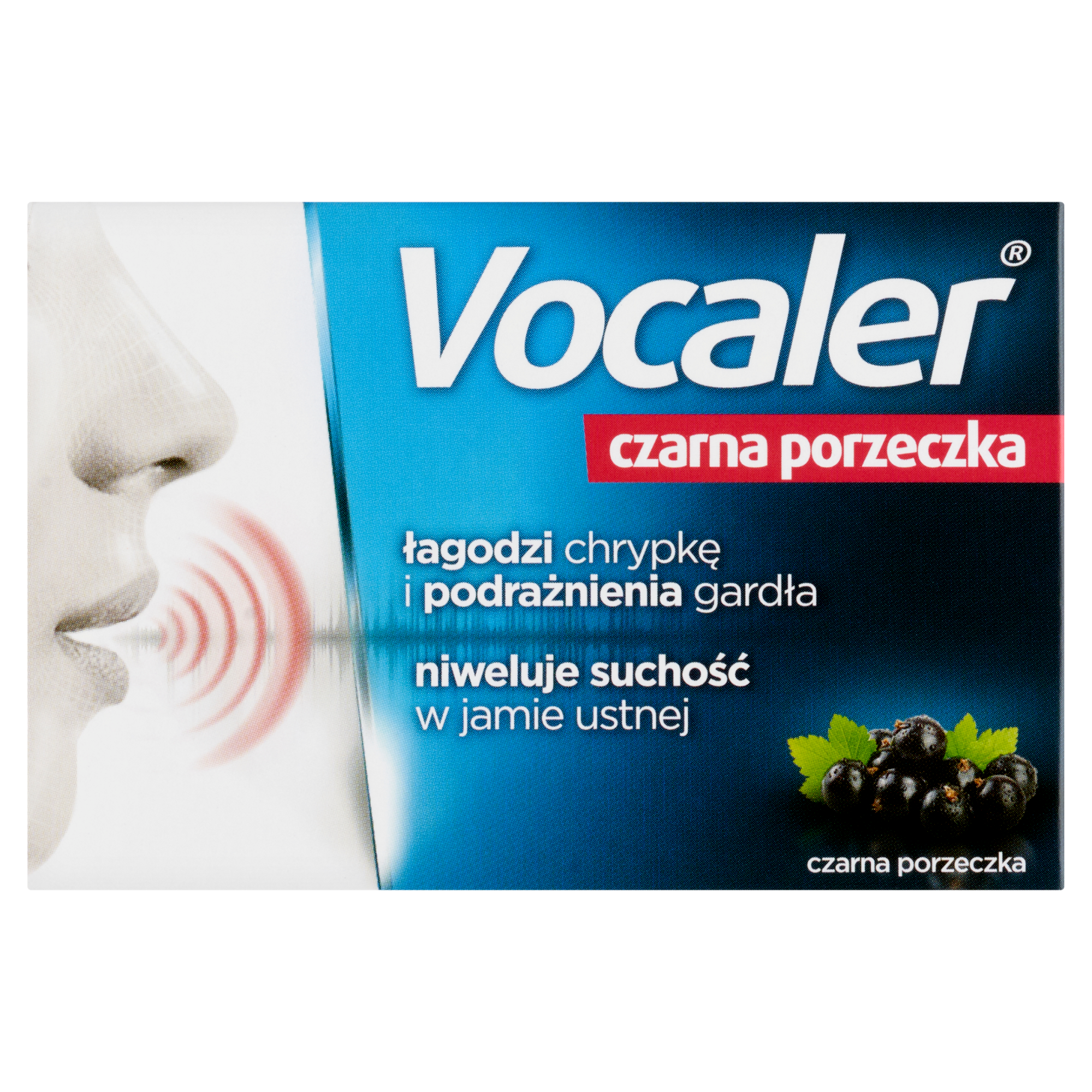Vocaler na chrypkę i suchość w gardle smak czarnej porzeczki 12 pastylek  zdjęcie