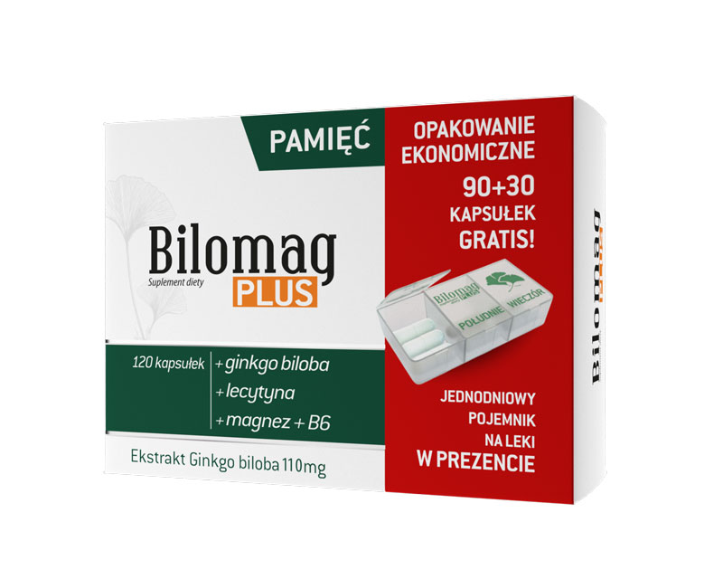 Bilomag plus, kapsułki, 120 sztuk + pojemnik na leki zdjęcie