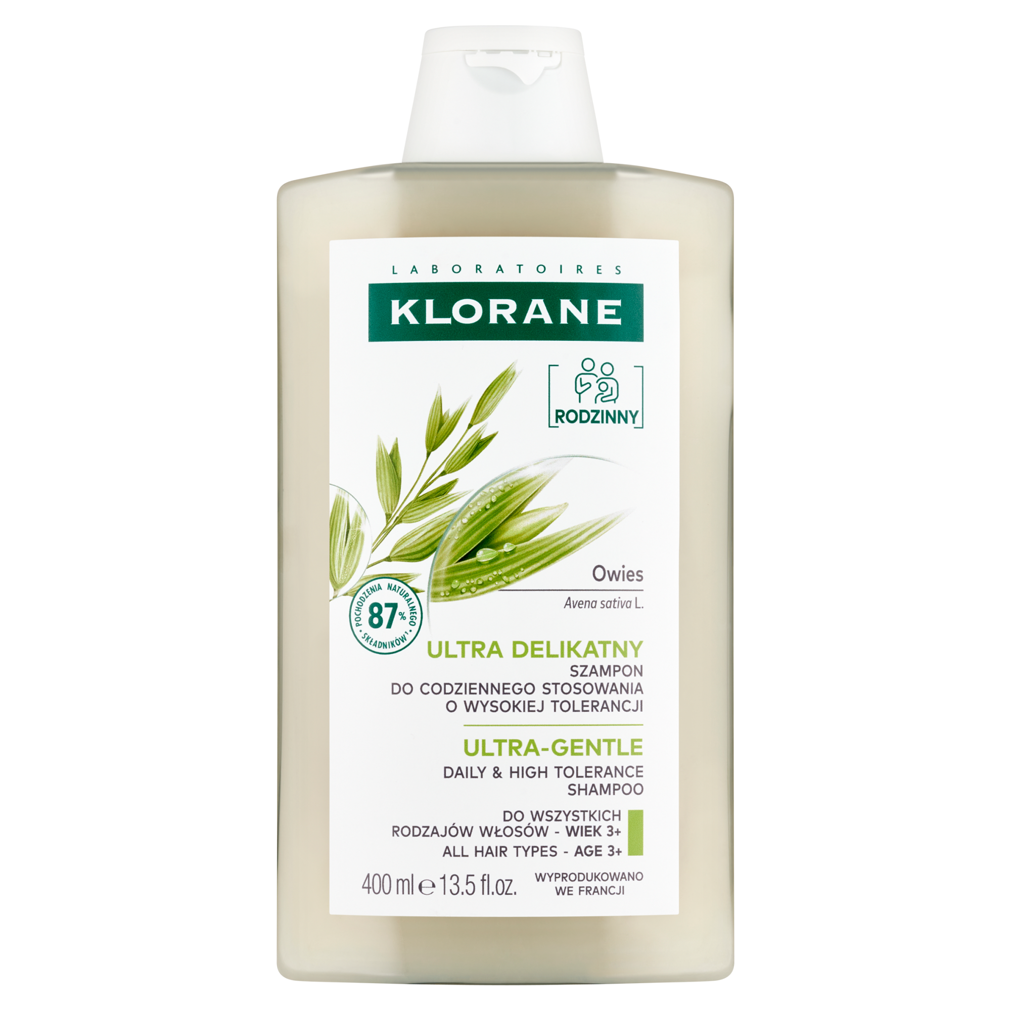 KLORANE Szampon na bazie mleczka z owsa - 400 ml zdjęcie