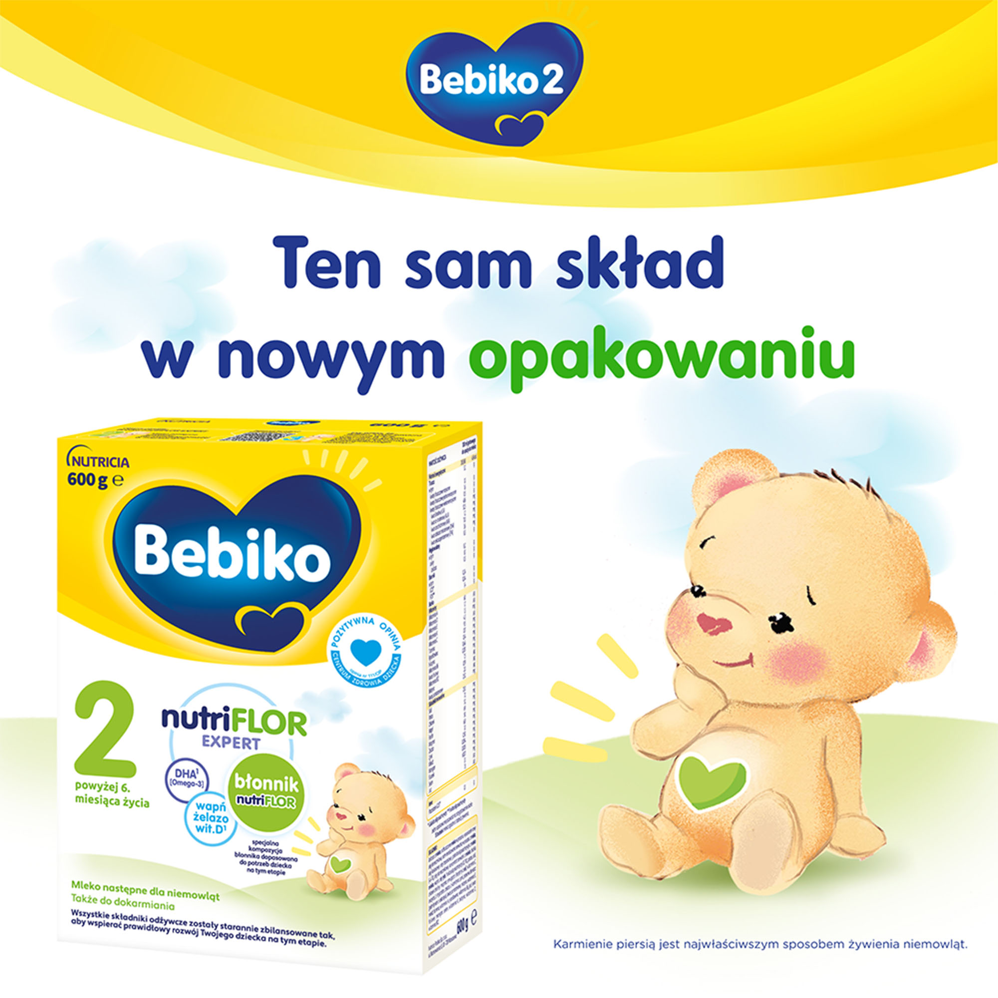 Bebiko 2 Nutriflor Expert, mleko następne dla niemowląt powyżej 6. miesiąca życia, 3 x 600 g