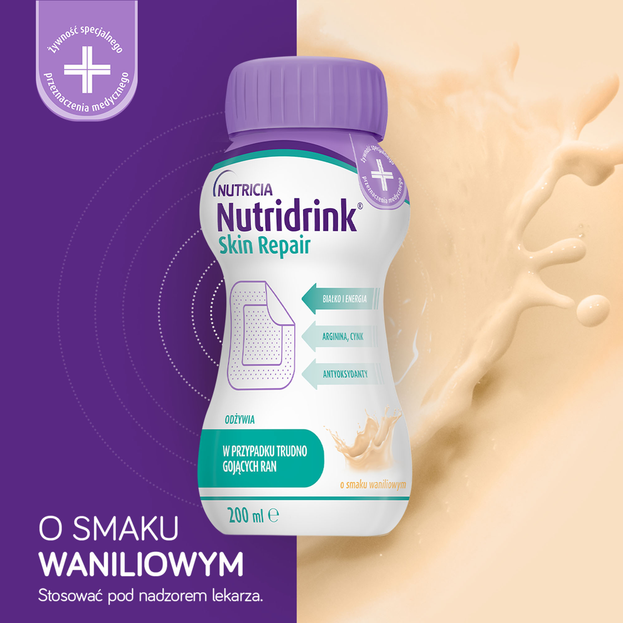 Nutridrink Skin Repair, o smaku waniliowym, 4 x 200 ml