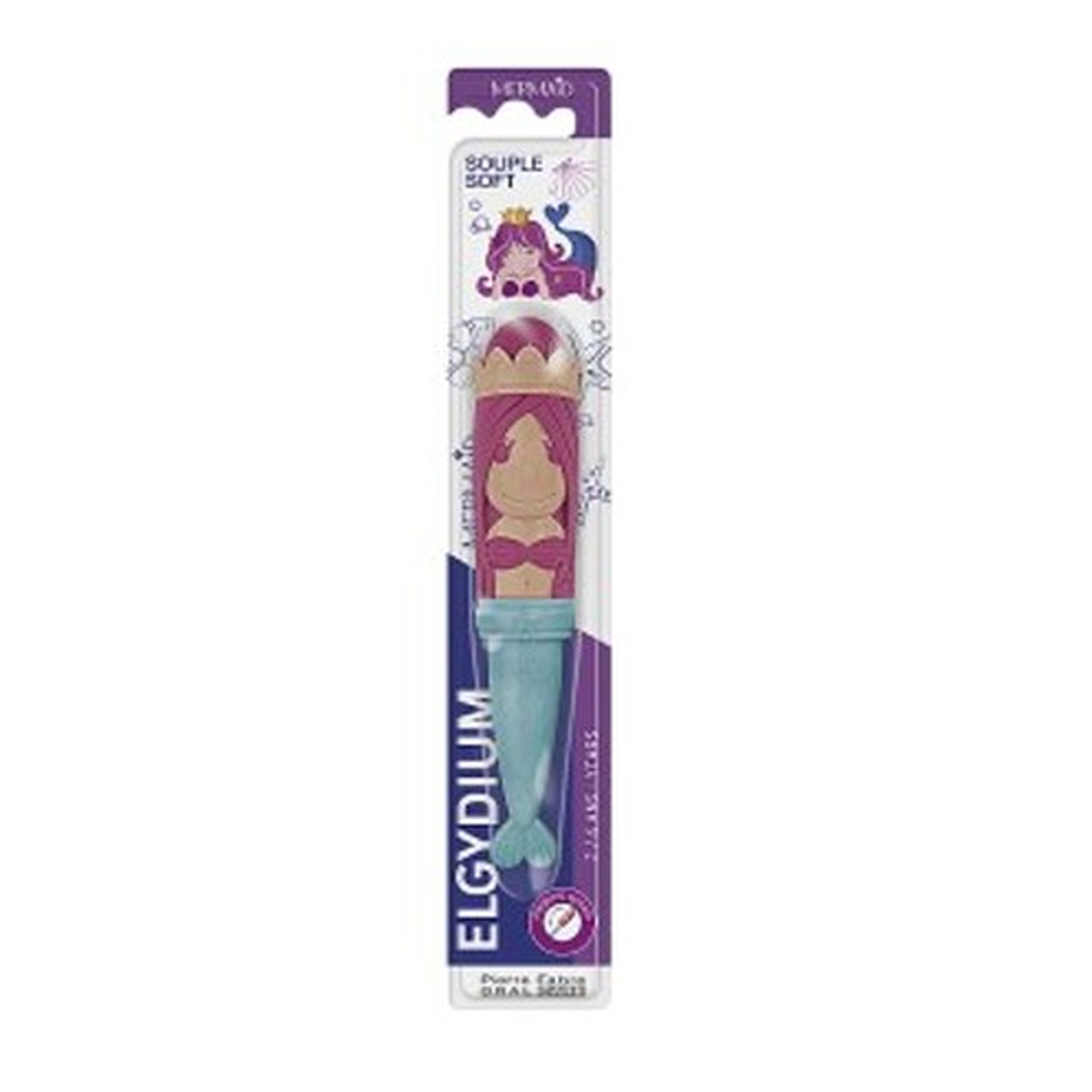 Elgydium Kids Szczoteczka do mycia zębów soft syrenka 2-6 lat, 1 sztuka zdjęcie
