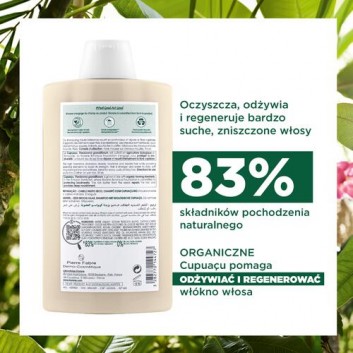 Klorane Szampon z organicznym cupuacu Regeneracja - włosy bardzo suche, 400 ml, cena, opinie, właściwości