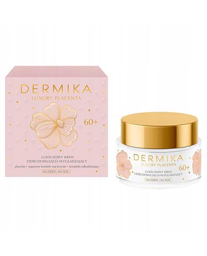 Dermika Luxury Placenta Luksusowy Krem odbudowująco-wygładzający 60+ na dzień/na noc, 50 ml, cena, opinie, właściwości zdjęcie