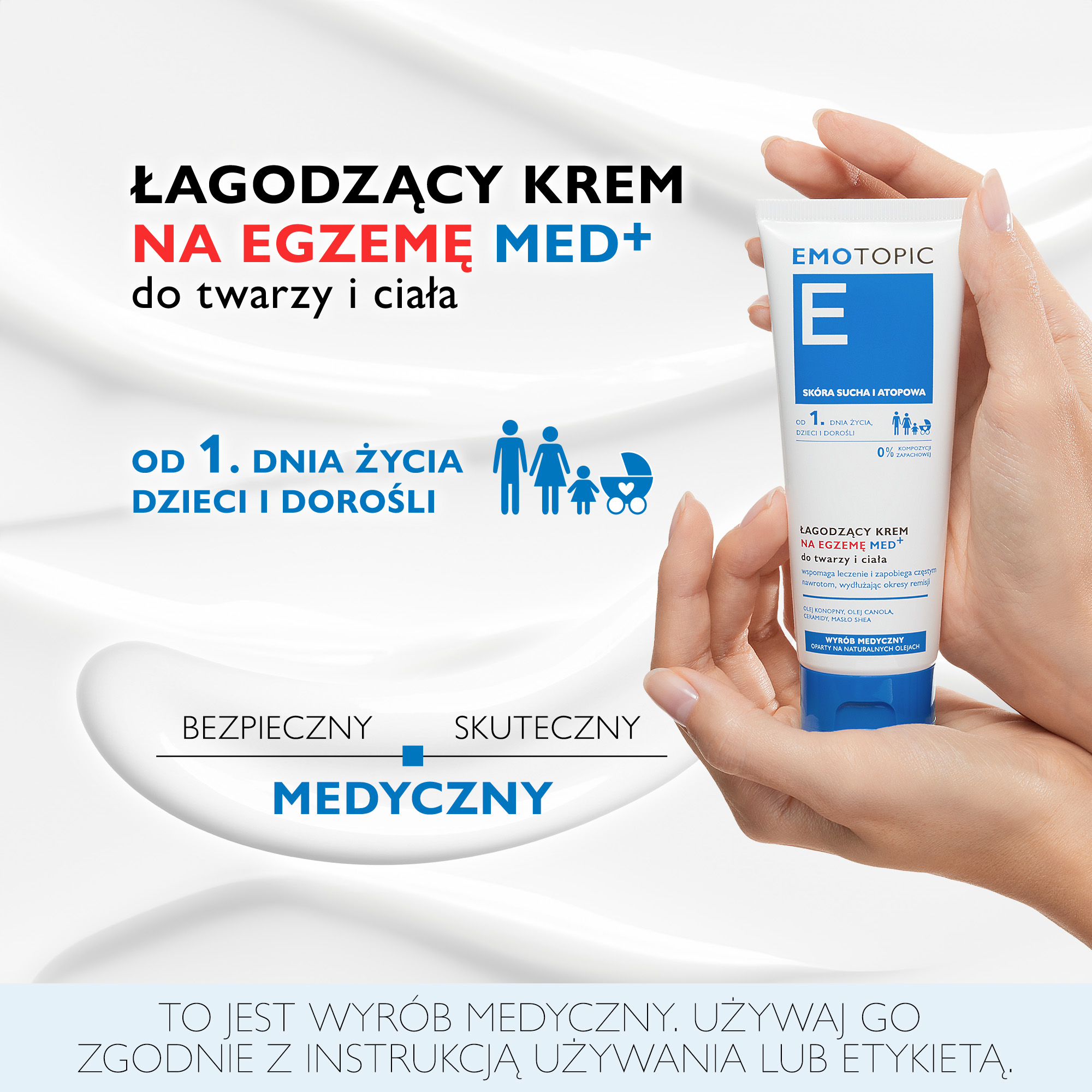 Emotopic łagodzący krem na egzemę MED+ do twarzy i ciała 75 ml
