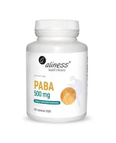 Aliness Paba (kwas p-aminobenzoesowy) 500 mg, tabletki vege, 100 sztuk zdjęcie