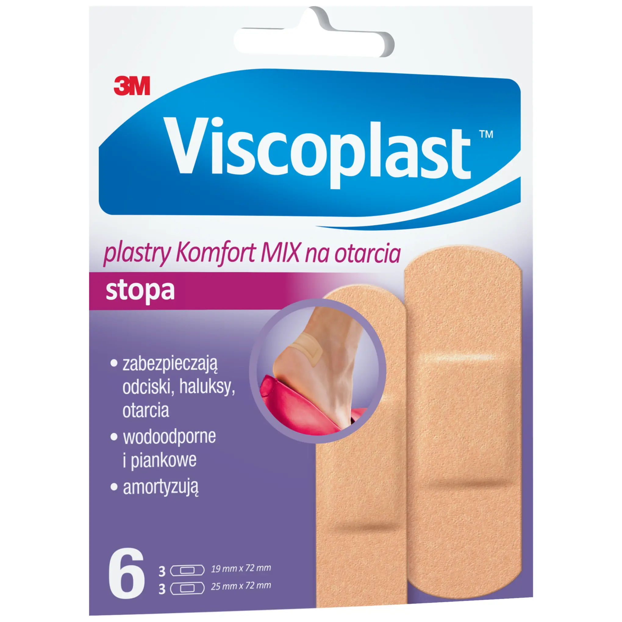 Viscoplast plastry komfort Mix na otarcia 6 sztuk