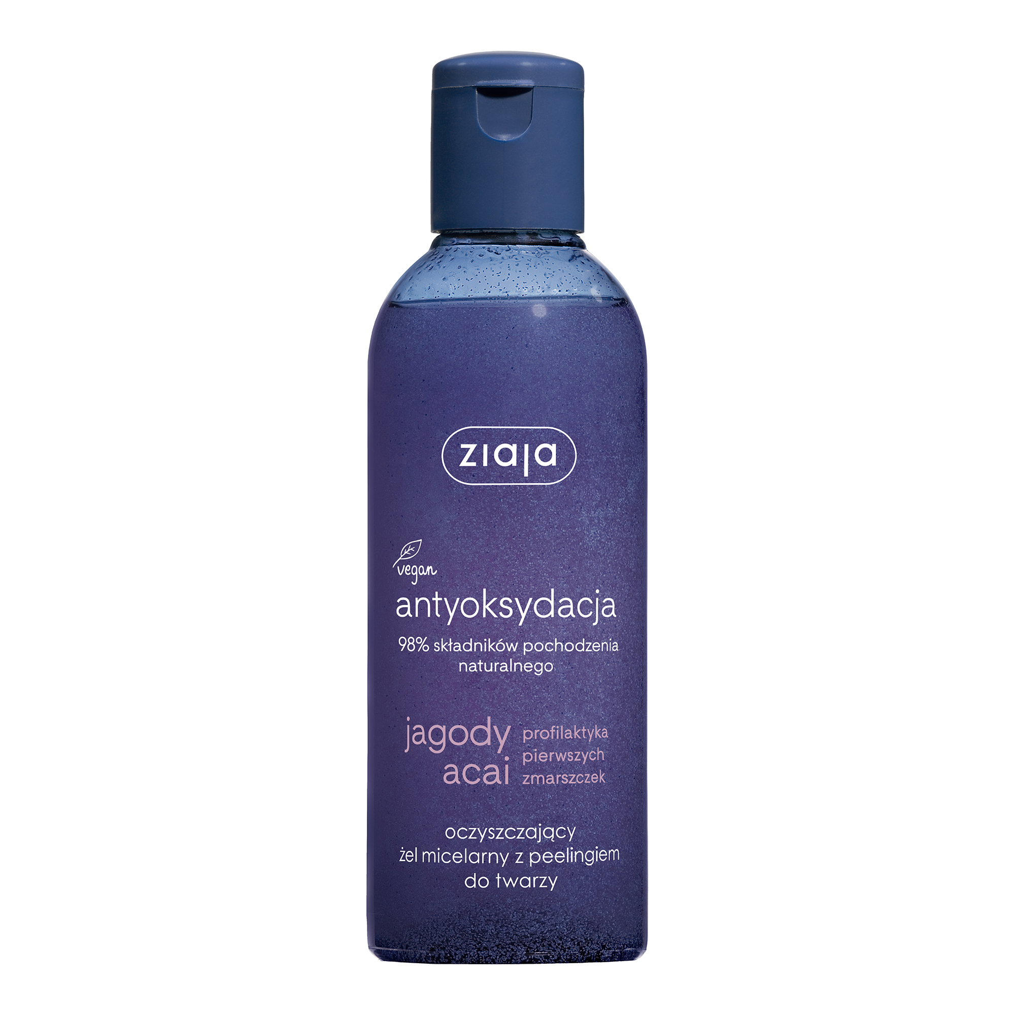 Ziaja Jgody Acai, Oczyszczający żel micelarny z peelingiem do twarzy - 200 ml zdjęcie