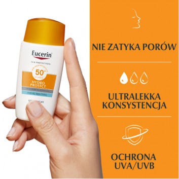 Eucerin Sun Hydro Protect SPF 50+ Ultralekki Nawilżający Fluid ochronny, 50 ml