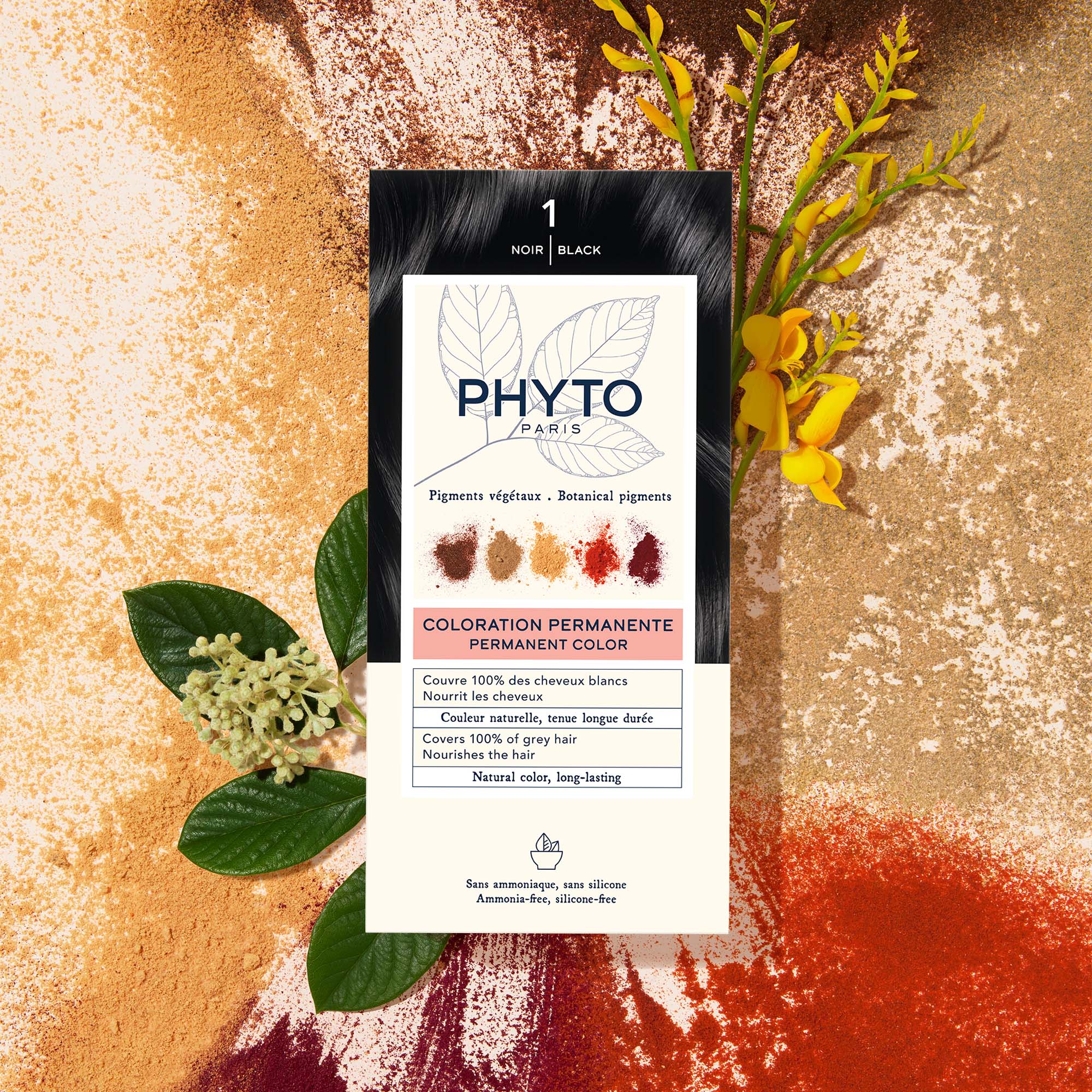 PHYTO COLOR Farba do włosów, 1 CZARNY