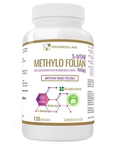 Progress Labs Methylo Folian 5-MTHF 400 μg aktywny kwas foliowy 120 kapsułek zdjęcie
