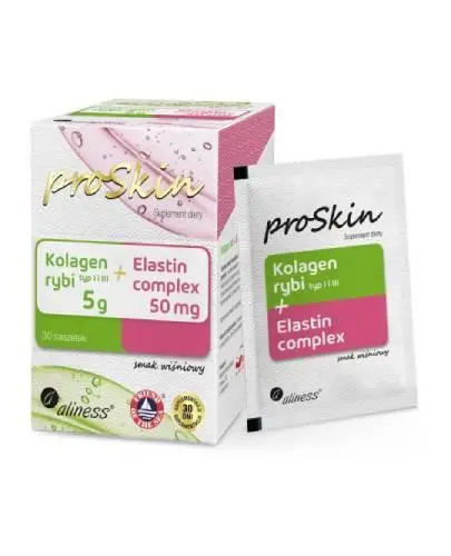 Aliness ProSkin, Kolagen ryb 5 g+Elastin 50 mg Complex, saszetki, 30 sztuk zdjęcie