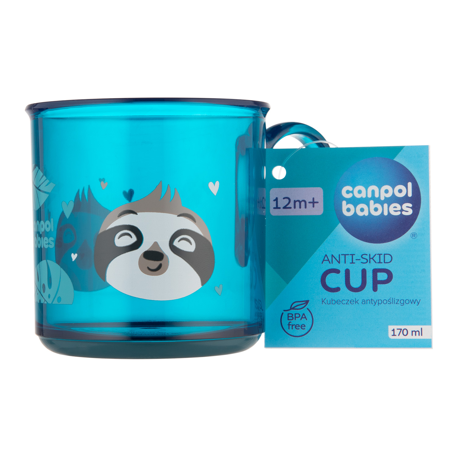 Canpol babies Kubek antypoślizgowy z uchem Exotic Animals Leniwiec, 170 ml zdjęcie