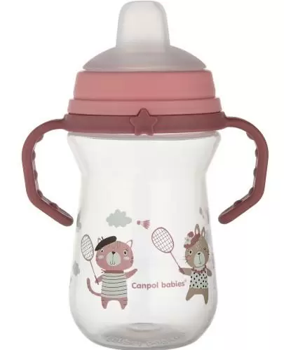 Canpol Babies Bonjour Paris kubek z silikonowym ustnikiem 250 ml [56/613_pin] zdjęcie