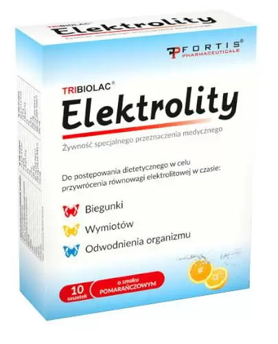 Tribiolac elektrolity o smaku pomarańczowym 10 saszetek zdjęcie