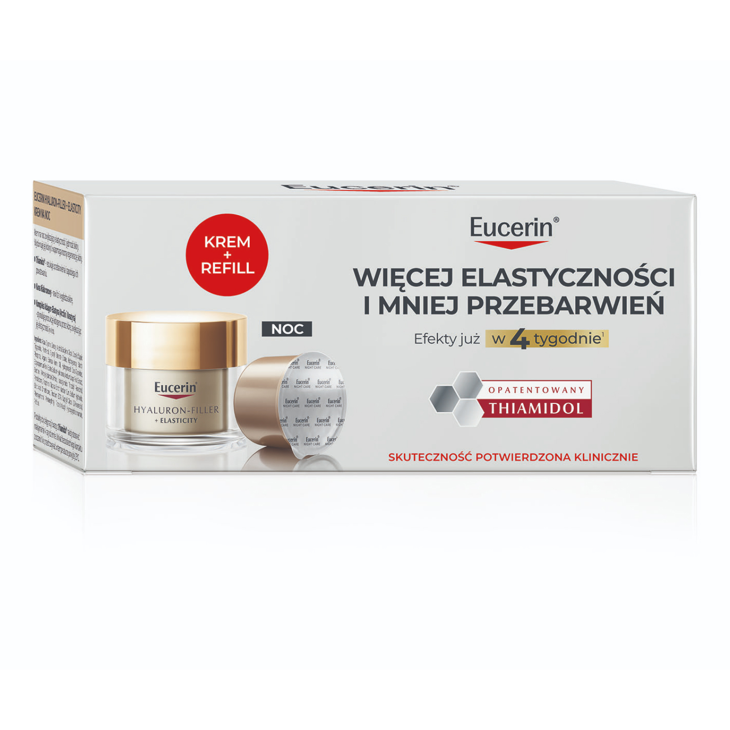 Eucerin Hyaluron-Filler + Elasticity, Zestaw Krem na noc, 50 ml + Refill, 50 ml zdjęcie