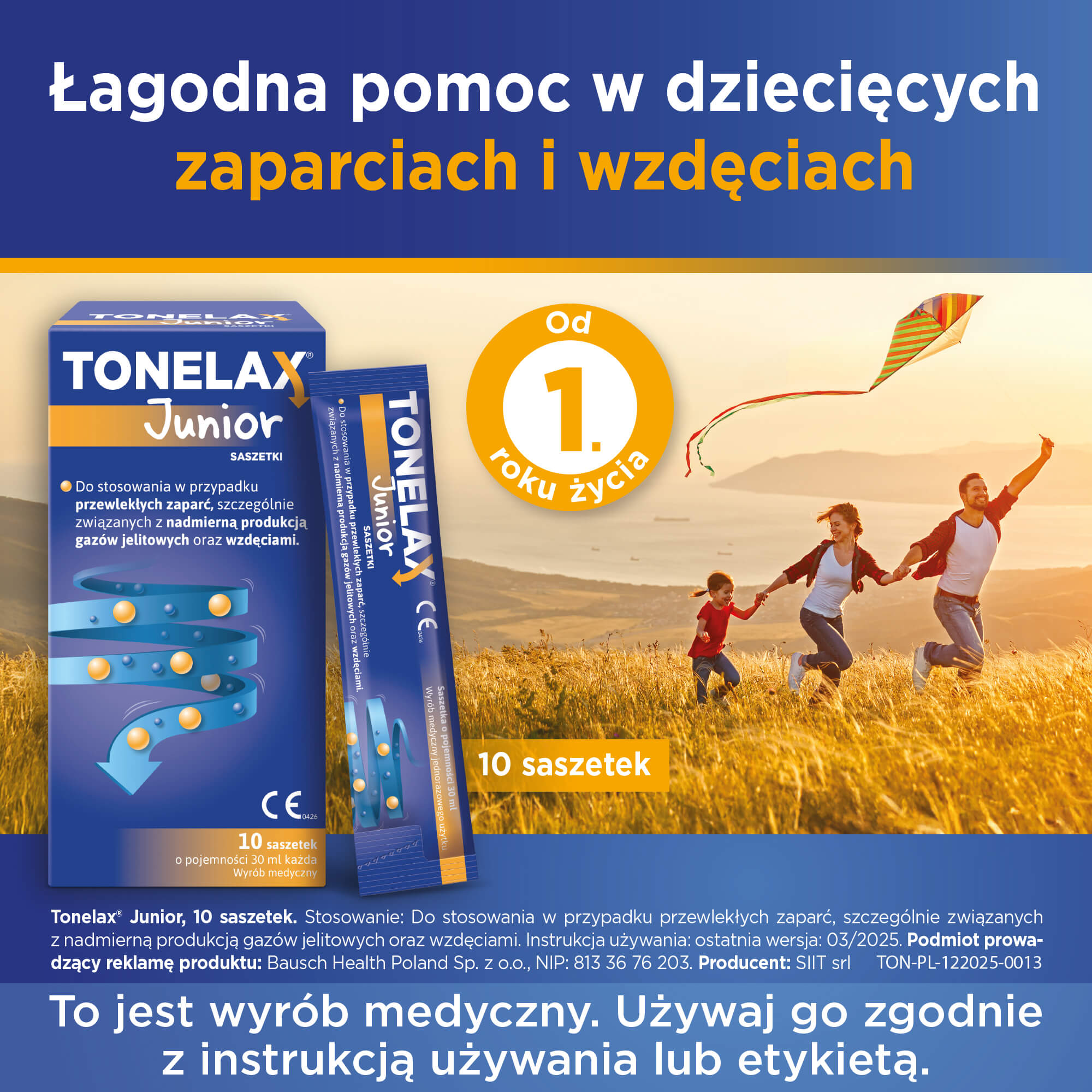 Tonelax Junior, saszetki, 10 sztuk