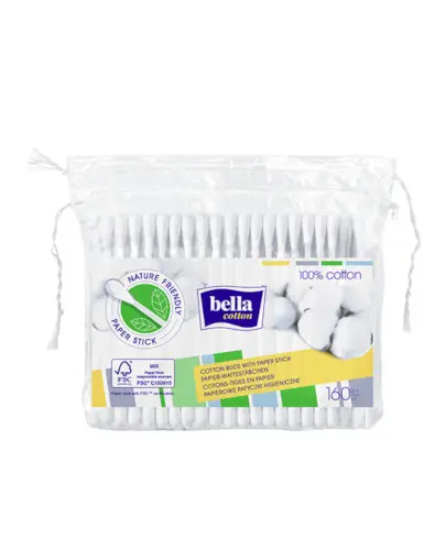 Bella Cotton papierowe patyczki higieniczne w folii 160 sztuk zdjęcie