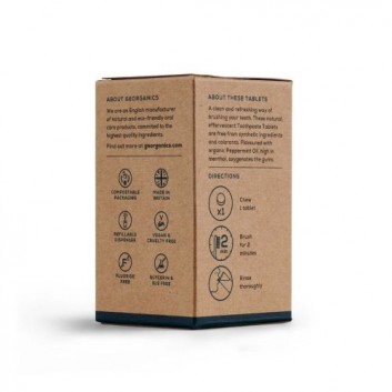 Georganics, Naturalne tabletki do mycia zębów, English Peppermint, 120 tabletek