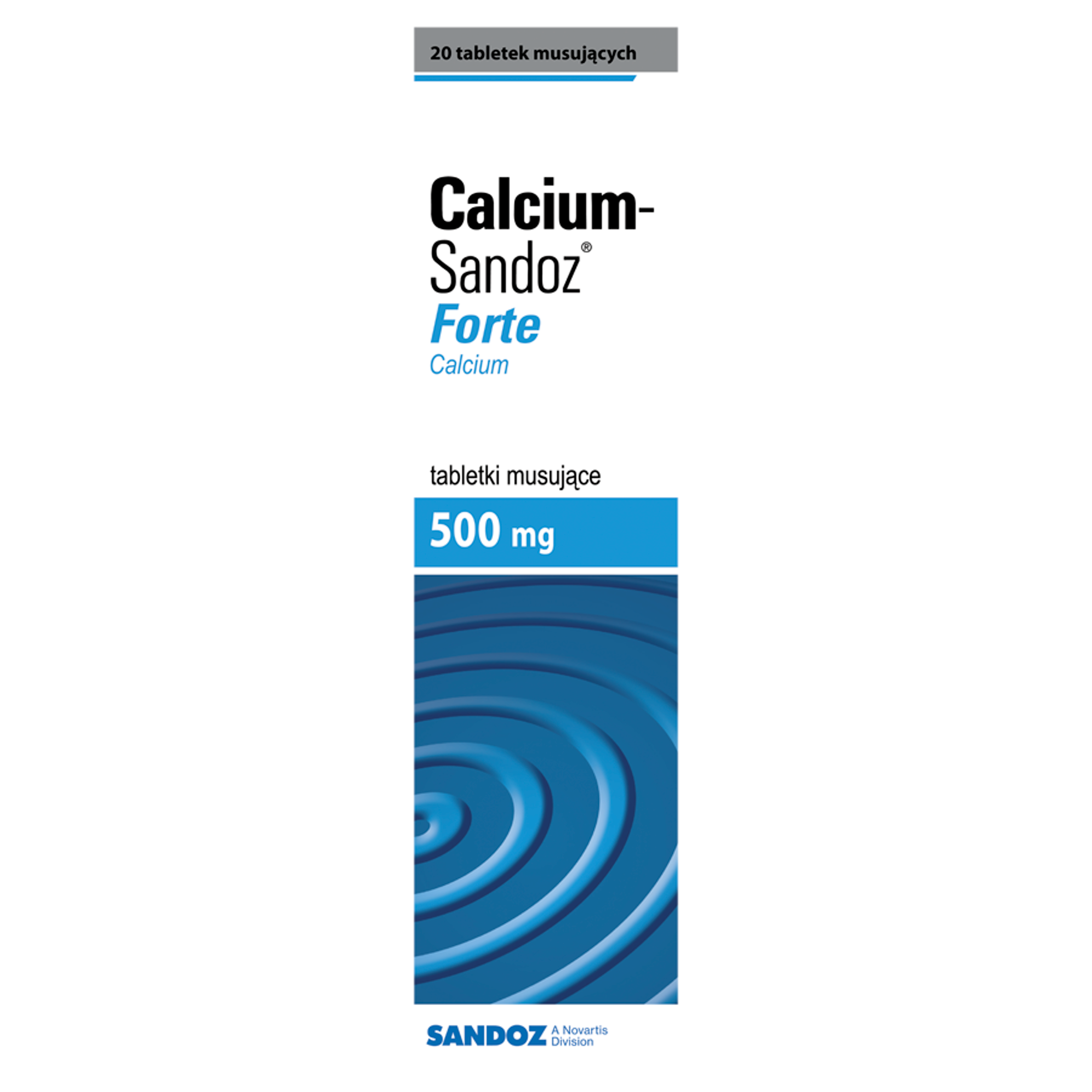 CALCIUM-SANDOZ FORTE 500 mg - 20 tabl. zdjęcie