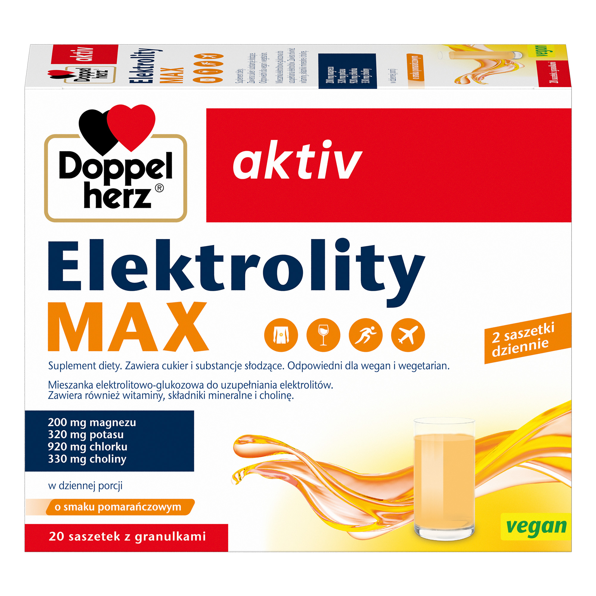 Doppelherz Aktiv Elektrolity MAX, saszetki, 20 sztuk zdjęcie
