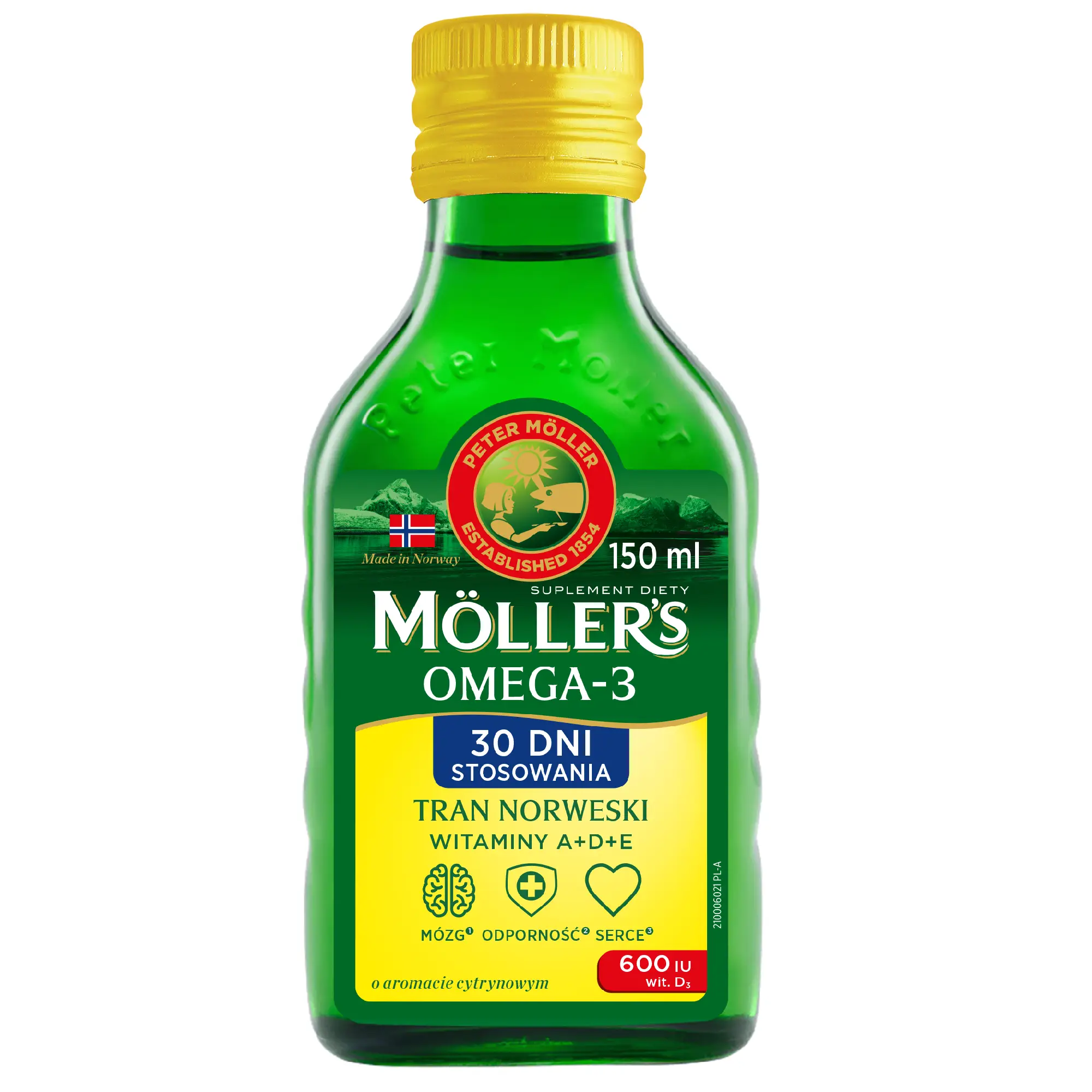 Moller's Tran Norweski Cytrynowy, olej, 150 ml zdjęcie