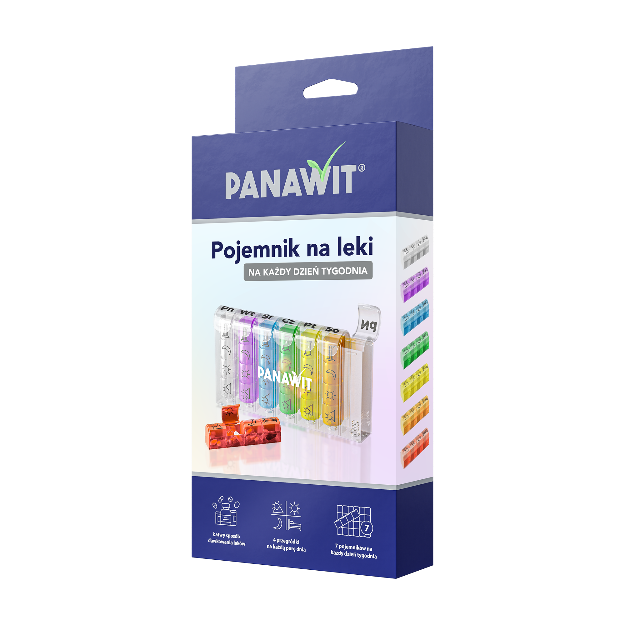 Panawit Pojemnik na leki na każdy dzień tygodnia (7 dniowy), 1 sztuka