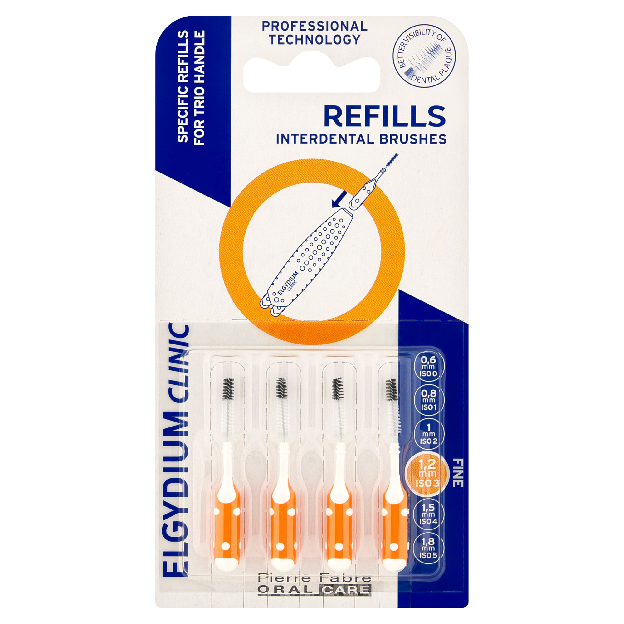 Elgydium Clinic Refill Pomarańczowa (ISO 3), wkłady do szczoteczek międzyzębowych, 4 sztuki zdjęcie