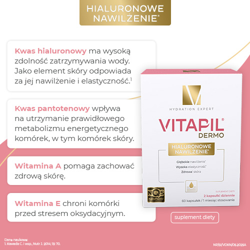 Vitapil Dermo Hialuronowe Nawilżenie, kapsułki, 60 sztuk