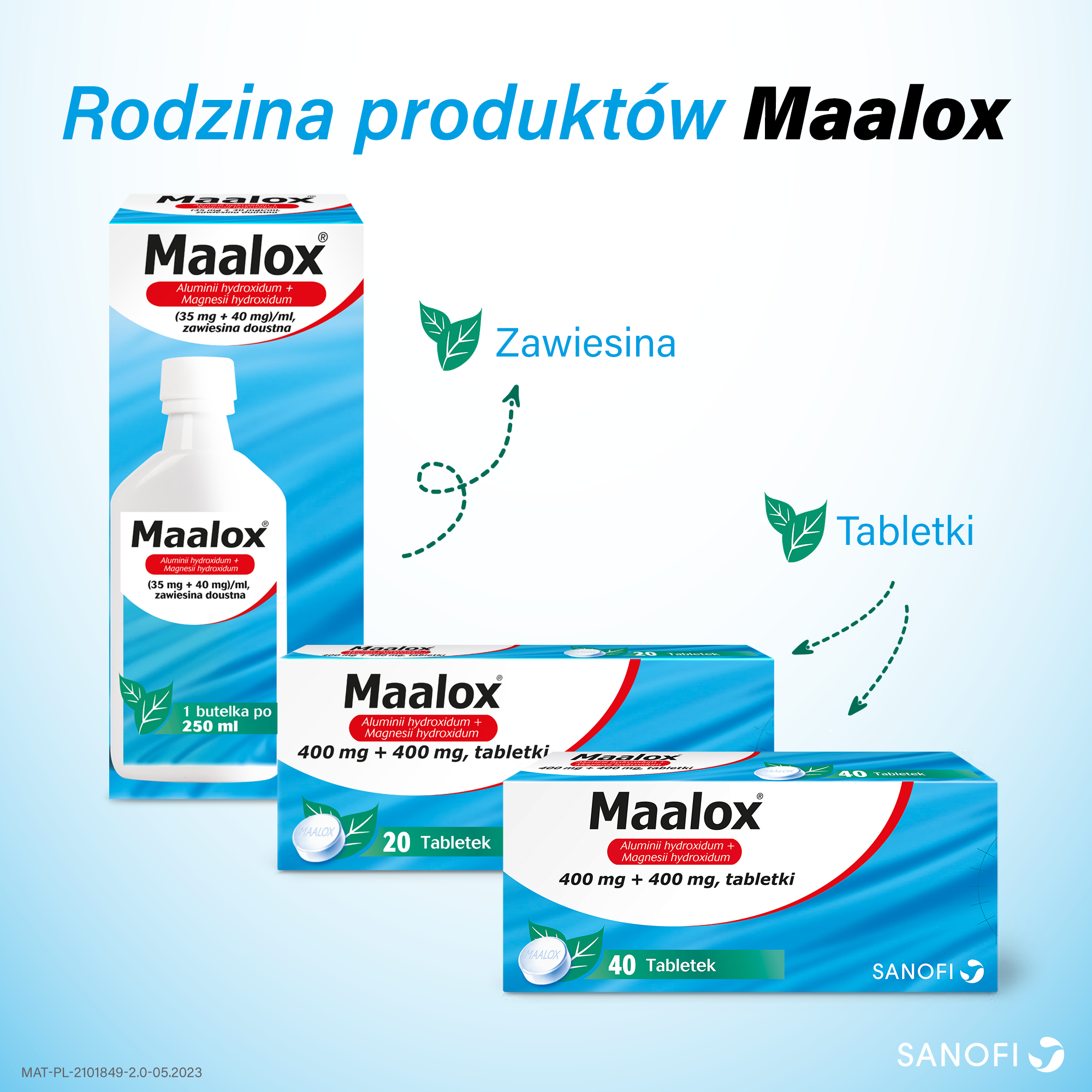 Maalox 400 mg + 400 mg 40 tabletek