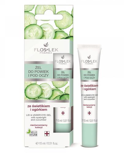 Flos-lek Żel do powiek i pod oczy ze świetlikiem i ogórkiem - 15 ml Do skóry o nierównym kolorycie - cena, opinie, stosowanie  zdjęcie