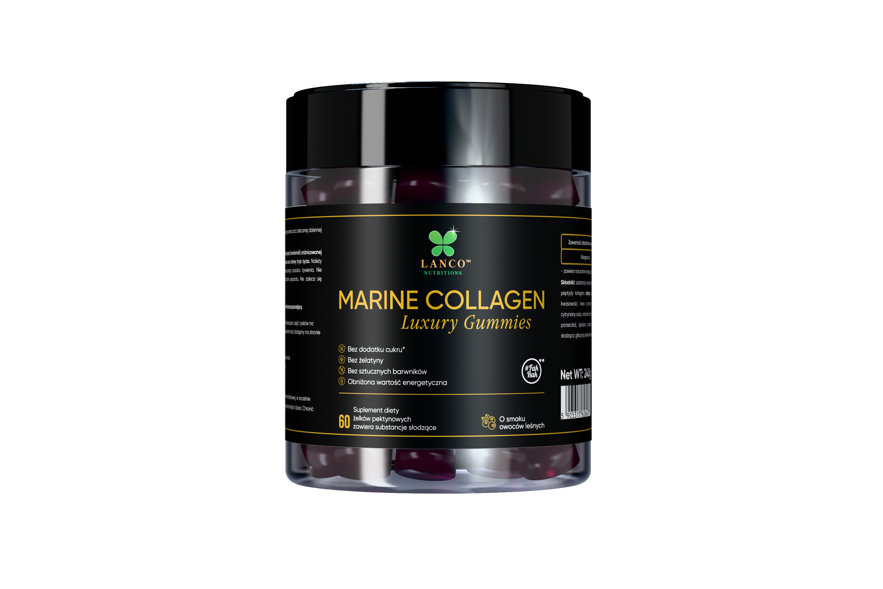 Marine Collagen Luxury Gummies, smak owoców leśnych, 60 sztuk zdjęcie
