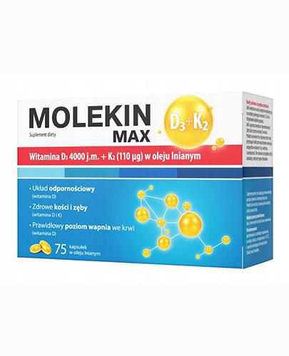 Molekin D3 + K2 MAX w oleju lnianym, kapsułki, 75 sztuk zdjęcie