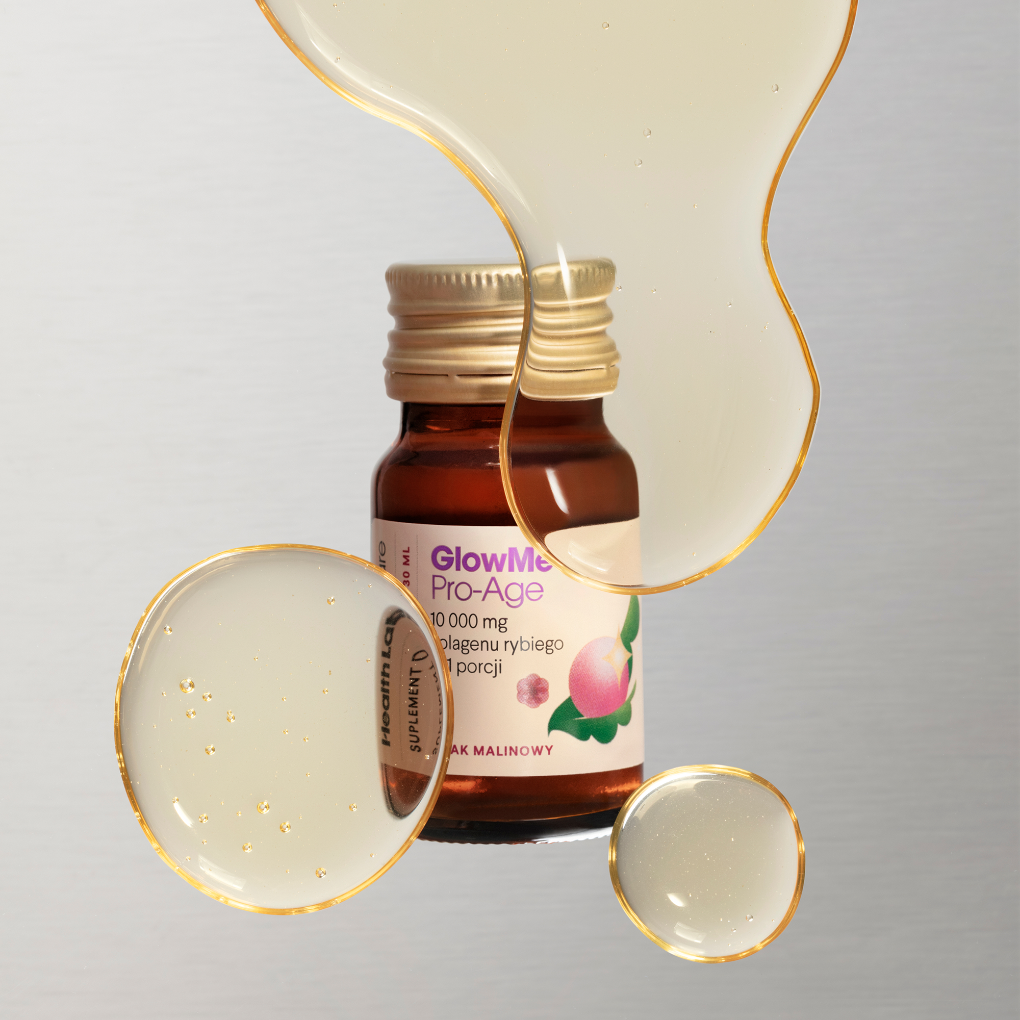 GlowMe Pro-Age smak malinowy, 15 shotów x 30 ml