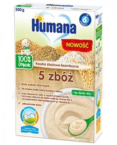 HUMANA 100% ORGANIC Kaszka bezmleczna wielozbożowa 5 zbóż po 6 m-cu - 200 g - cena, opinie, stosowanie zdjęcie
