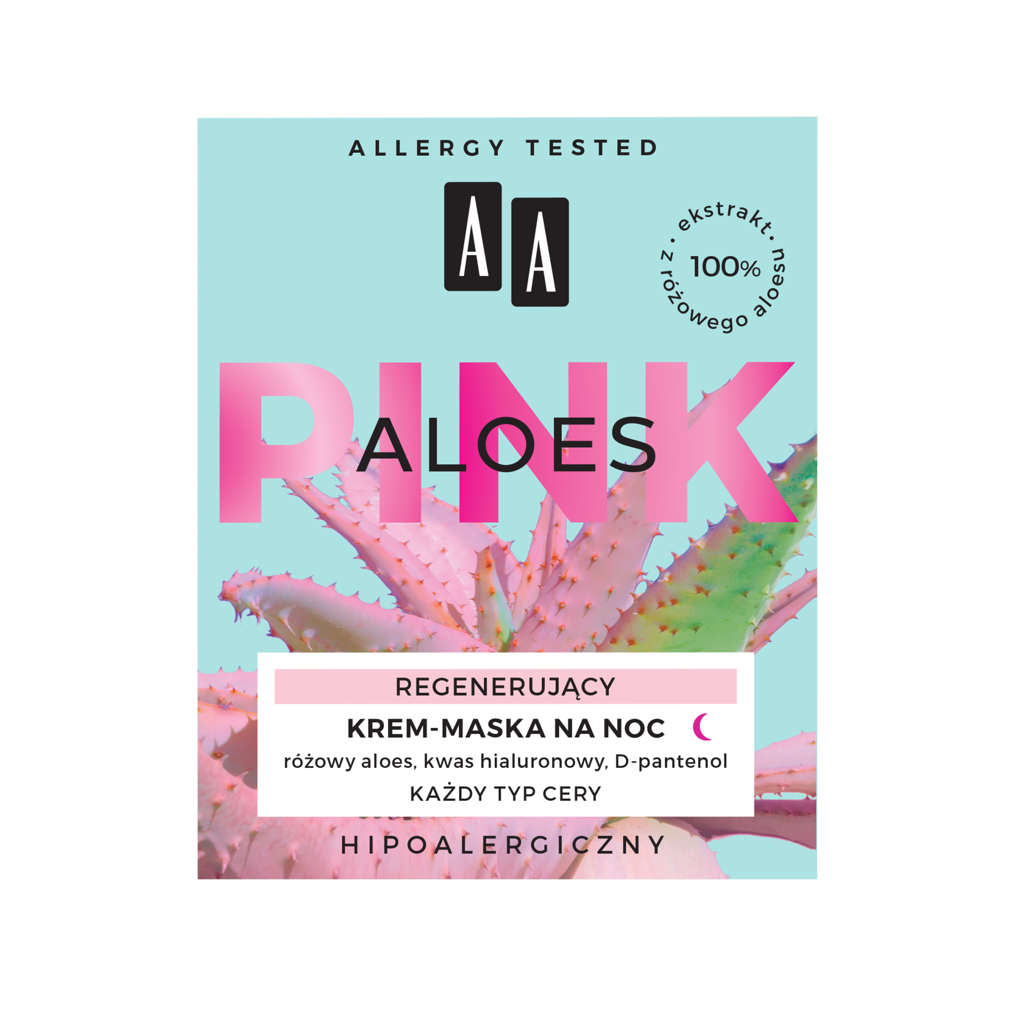 AA Aloes Pink regenerujący krem-maska na noc 50 ml zdjęcie